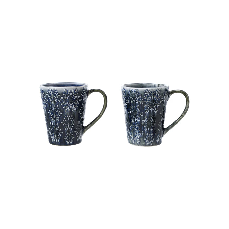 14 oz. Debossed Snowflake Mug