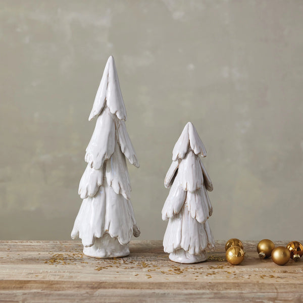 Handmade Stoneware Tree, White