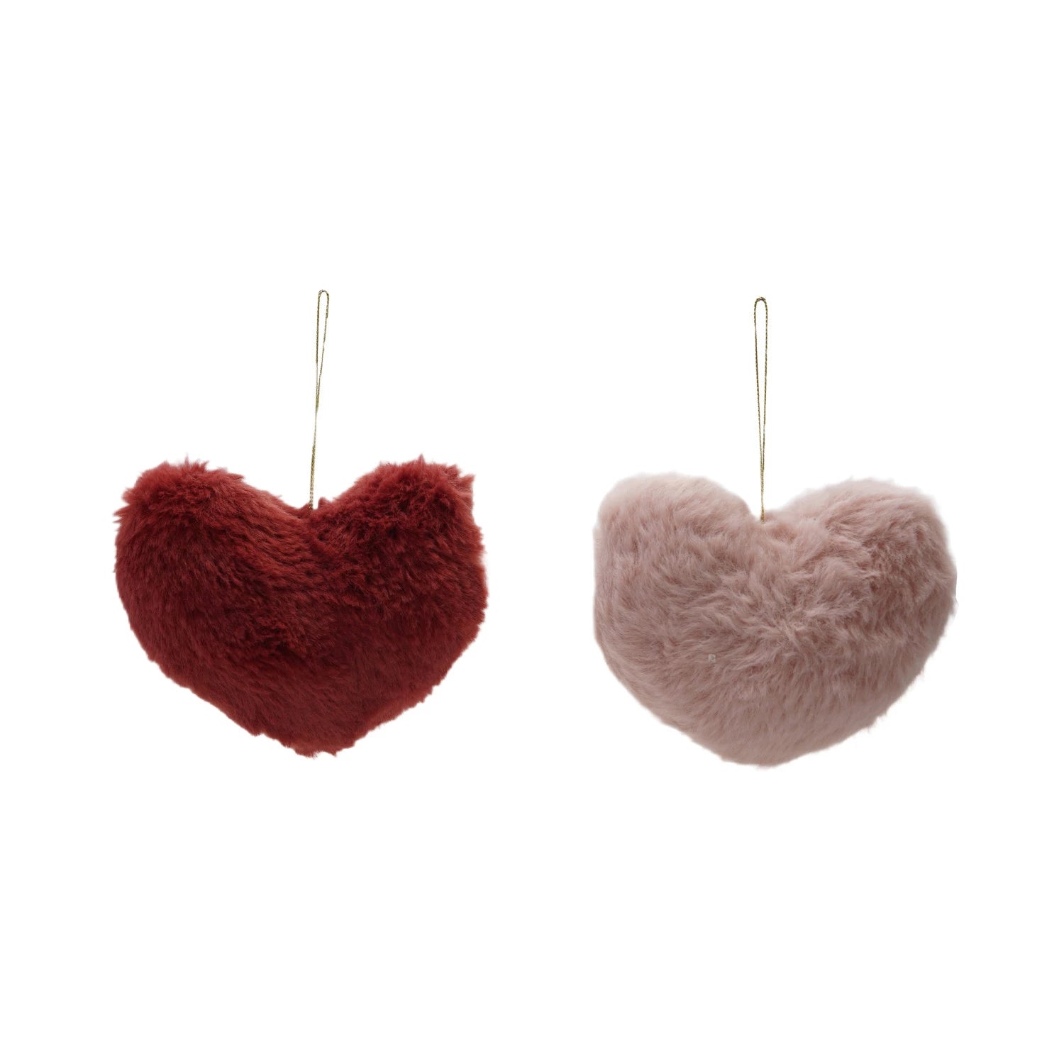 Faux Fur Heart Ornaments