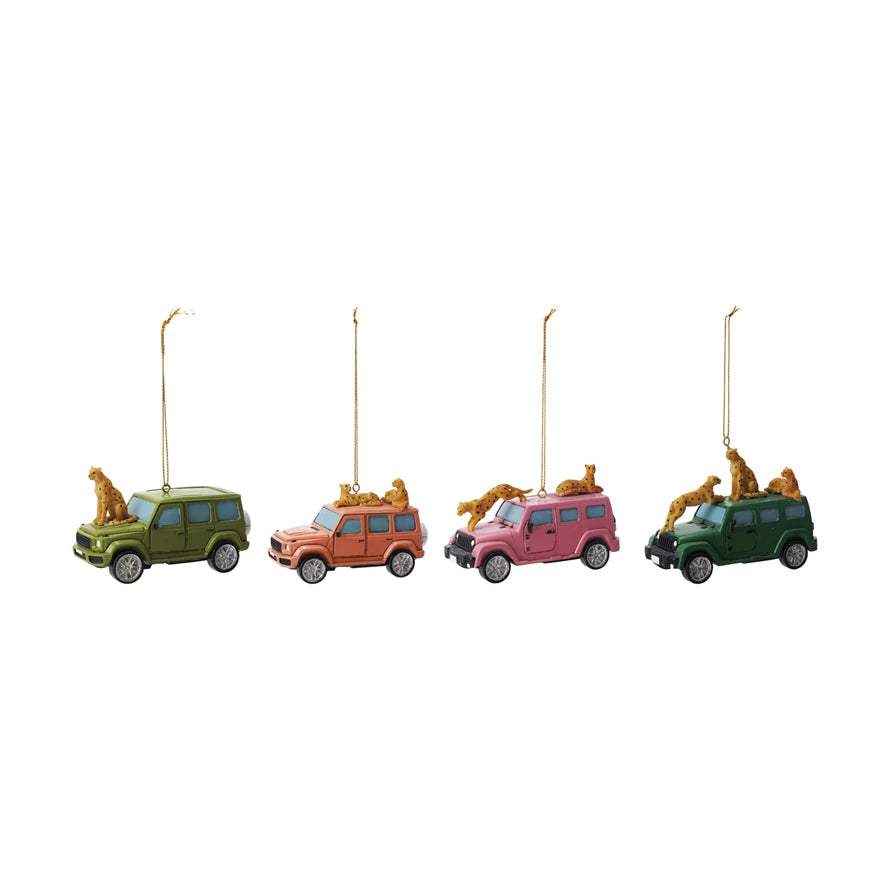 Resin Safari Vehicle Ornament
