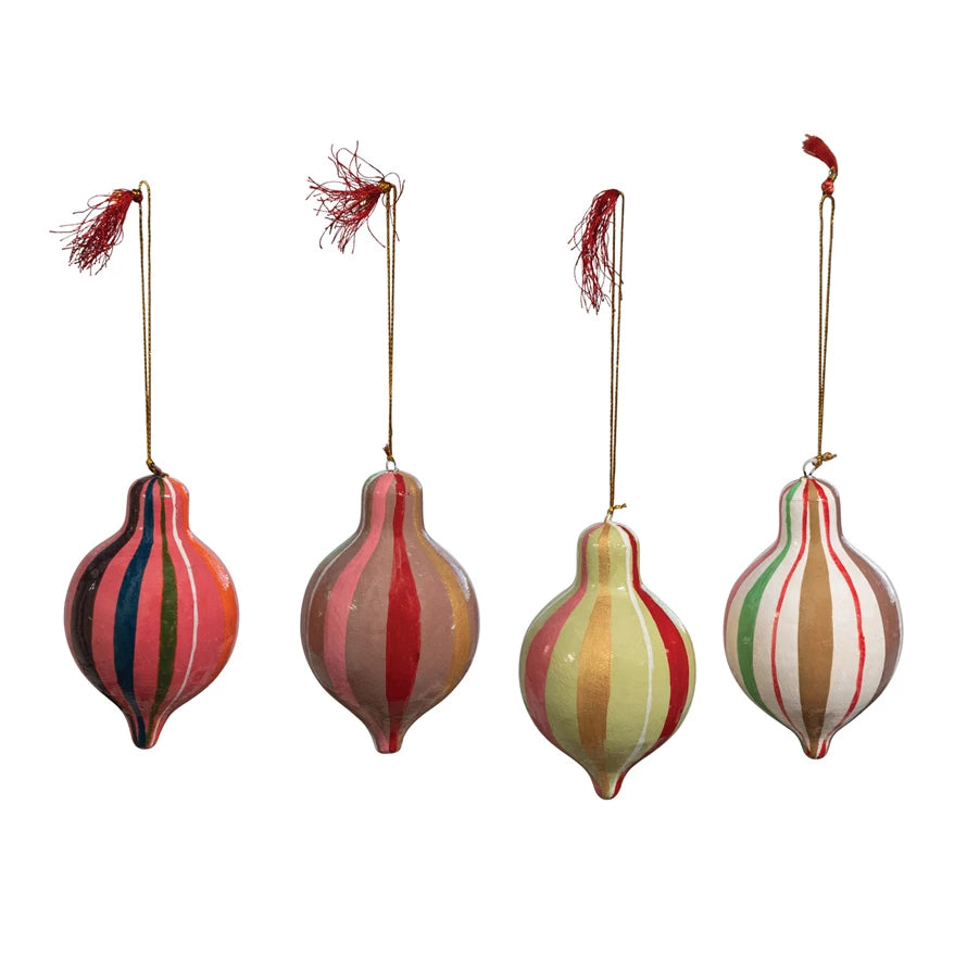 Hand-Painted Paper Mache Finial Ornament