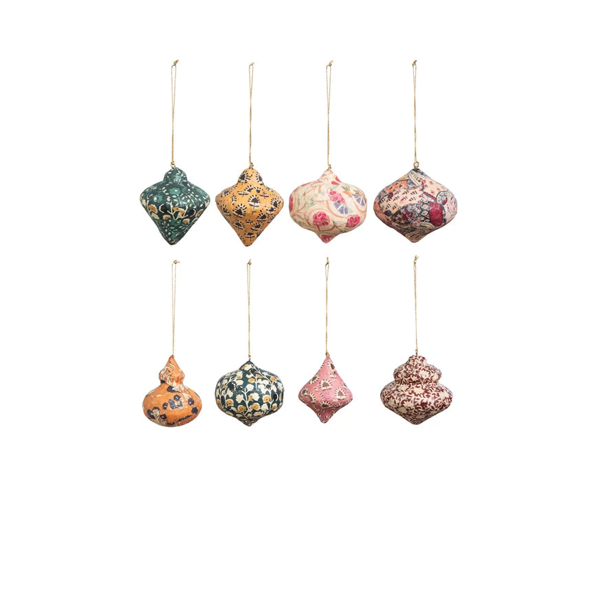 Paper Mache Block Printed Ornament