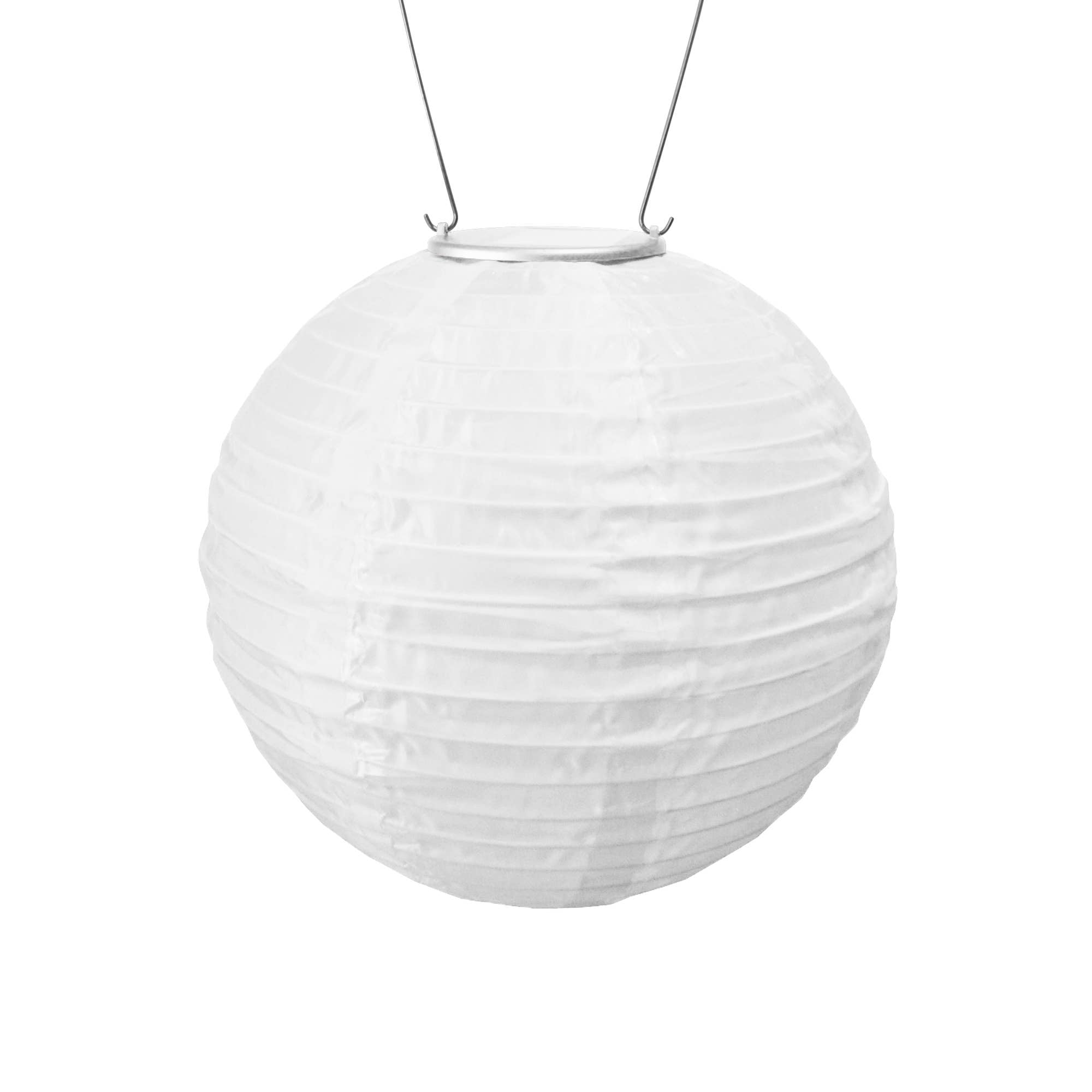 10" Round Soji Original Solar Lantern-White