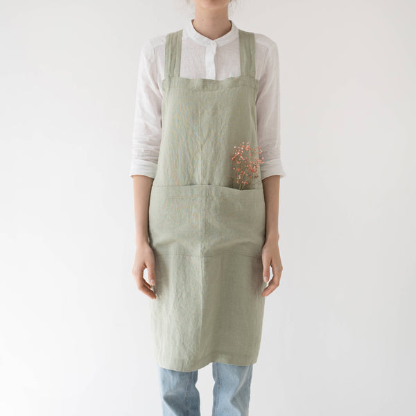 Linen Crossback Apron