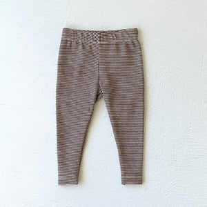 Stripe Rib / Solid Knit Baby Legging Pants (Organic Cotton)