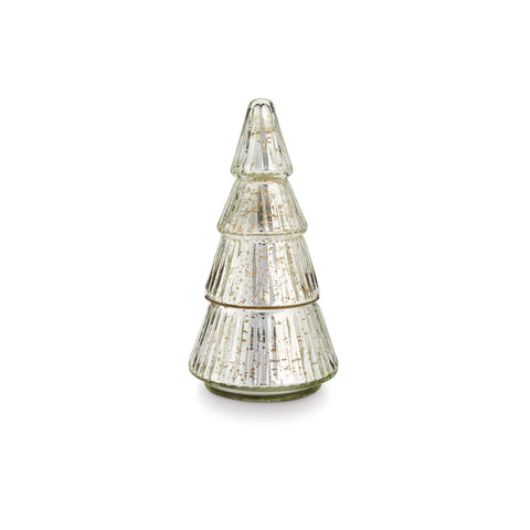 Balsam & Cedar Etched Mercury Glass Tree Candle