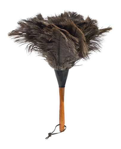 Short Ostrich Feather Duster, black top