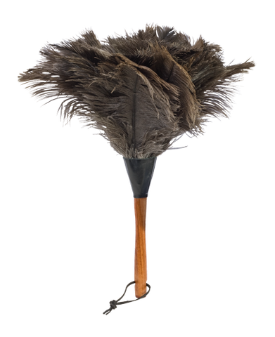 Short Ostrich Feather Duster, Black Top