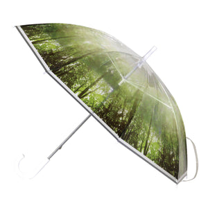 Happy Clear Standard Umbrella | Forest Green Clear