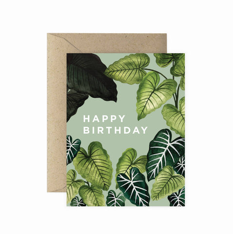 Alocasia Happy Birthday Greeting Card