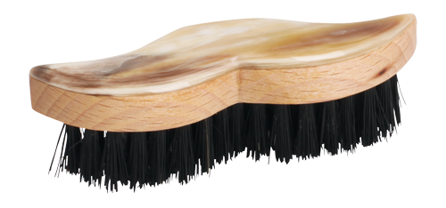 Beard/Mustache Brush with Horn Decor
