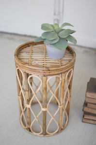 Rattan and Cane Accent Table