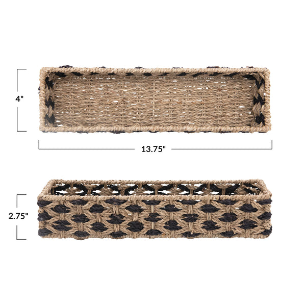 Hand-Woven Seagrass Rectangle Basket