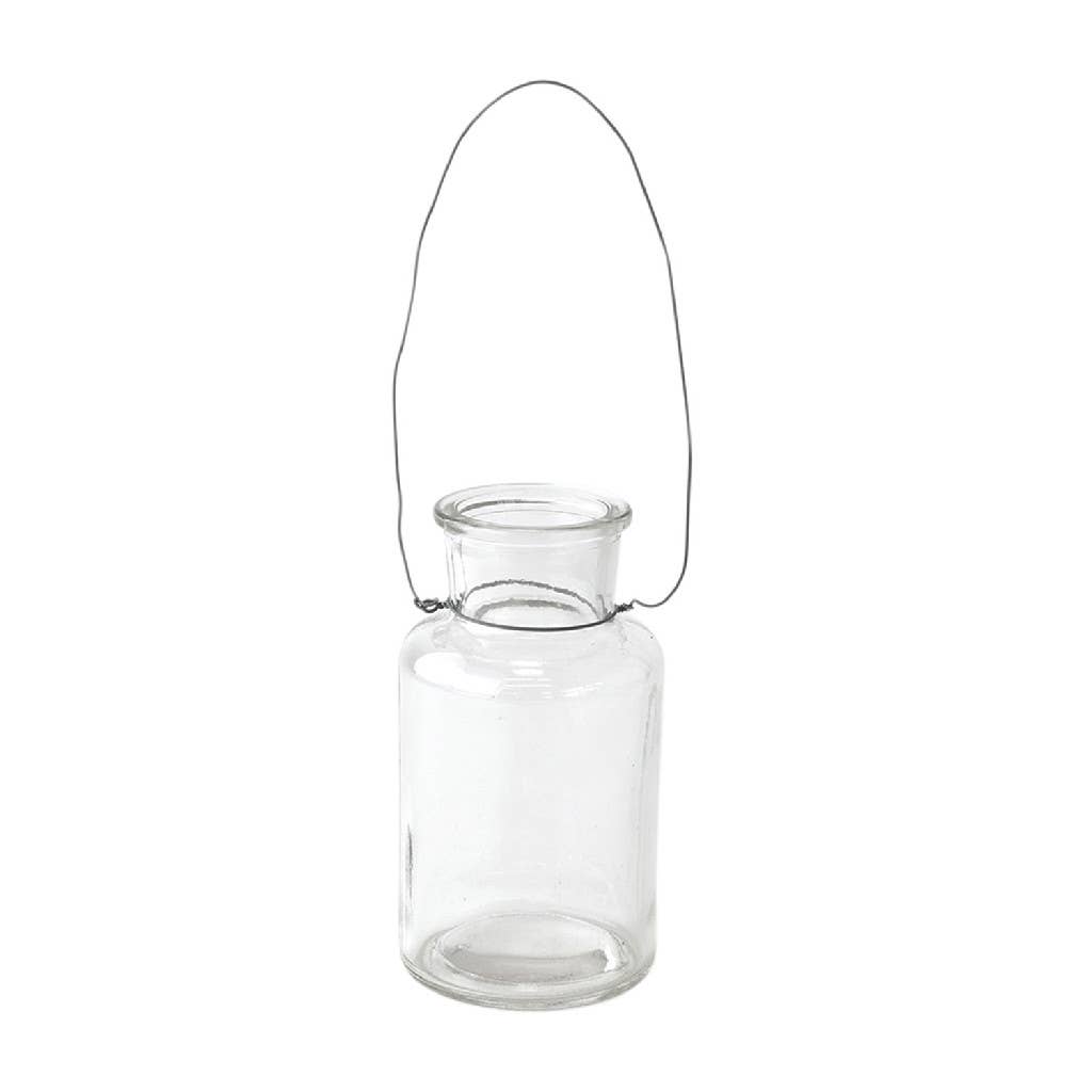 Wire Handle Glass Bottle Clear S