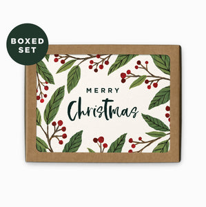 Winter Berry Merry Christmas Card - Boxed Set of 6