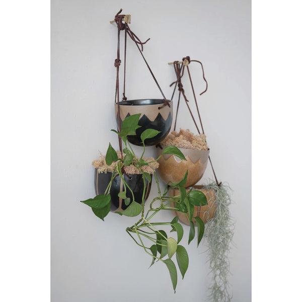 Stoneware Planter with Rope