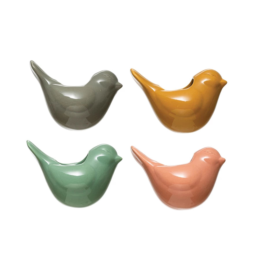 Stoneware Bird Vase with Magnet, 4 Colors