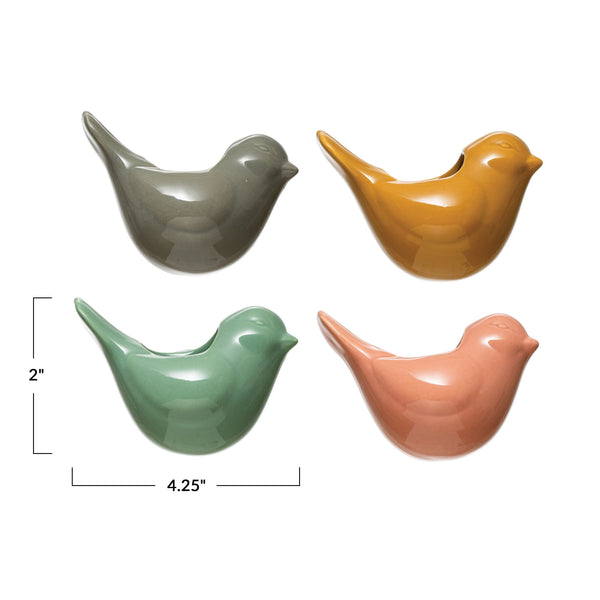 Stoneware Bird Vase with Magnet, 4 Colors