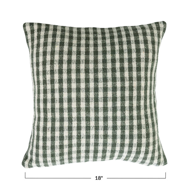 18" Pillow Green Gingham