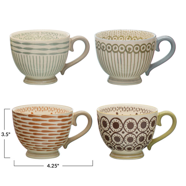 Multi Color Pattern Mug, 4 Styles