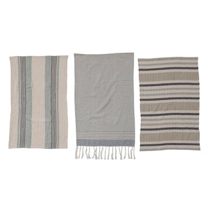 Cotton Tea Towels w/ Stripes, Set of 3