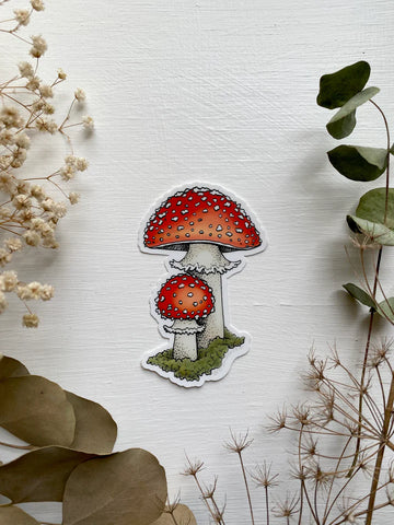 Sticker Amanita Mushroom