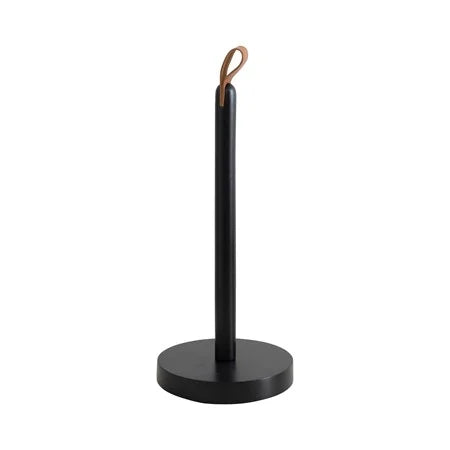 Black and Leather Paper Towel Holder