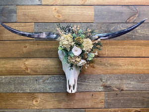 Longhorn Floral Skull