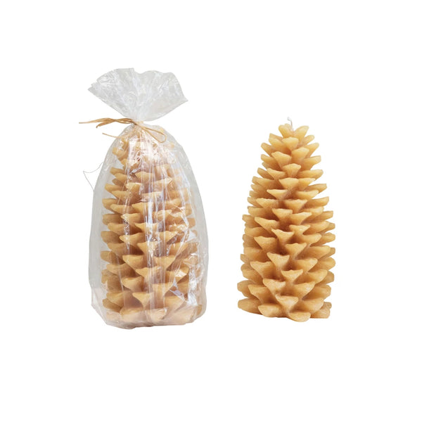 Unscented Pinecone Shaped Cream Candle