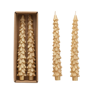 Large Unscented Tree Shaped Taper Candles, Set of 2